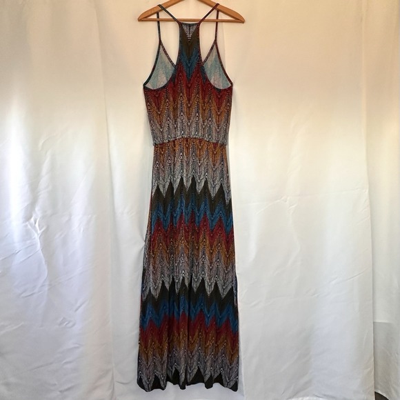 Banana Republic Chevron Maxi Dress Size‎ Small Racer Back Boho Chic Travel Indie - Picture 2 of 9